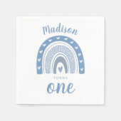 Niedlich Baby Blue Rainbow Boho Serviette (Vorderseite)