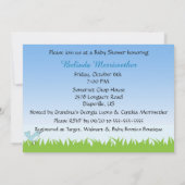 Niedlich Baby Blue Sky Babydusche Einladung (Rückseite)