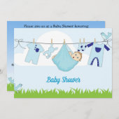 Niedlich Baby Blue Sky Babydusche Einladung (Vorne/Hinten)