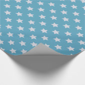 Niedlich Baby Blue Star Light Gray Repeat Muster Geschenkpapier (Ecke)