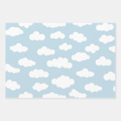 Niedlich Baby Blue und White Pastel Wolken Geschenkpapier Set (Vorderseite 2)