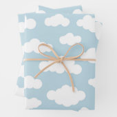 Niedlich Baby Blue und White Pastel Wolken Geschenkpapier Set (Beispiel)