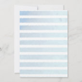 Niedlich Baby Blue Whale Stripe Baby Dusche Einladung (Rückseite)