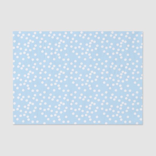 Niedlich Baby Blue & White Confetti / Punkte Seidenpapier (Vorderseite)