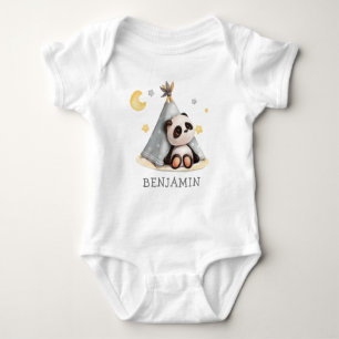 Niedlich Baby Boho Panda Geburtstag Strampler