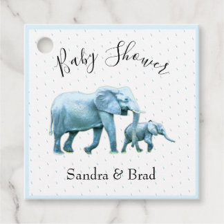 Niedlich Baby Boy Blue Elephants Baby Dusche Geschenkanhänger