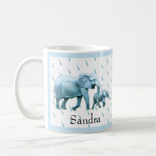 Niedlich Baby Boy Blue Elephants Baby Dusche Kaffeetasse