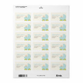 Niedlich Baby Boy Blue Pram Babydusche Adressaufkleber (Vorne)