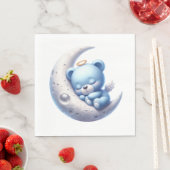 NIEDLICH BABY BOY BLUE SCHLAFEN AUF DEM Mond Serviette (Beispiel)