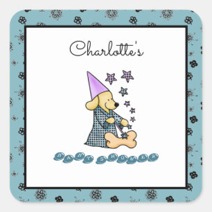 Niedlich Baby Boy Blue und Black Elegante Funny Do Quadratischer Aufkleber