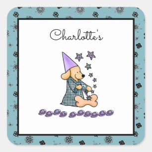 Niedlich Baby Boy Blue und Black Elegante Funny Do Quadratischer Aufkleber
