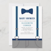 Niedlich Baby Boy Bow Krawatte Suspenders Dusche E Einladung (Vorderseite)