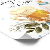 Niedlich Baby Boy Brewing Blue Baby Dusche Willkom Poster (Ecke)