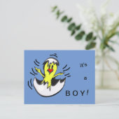 Niedlich Baby BOY Chick Cartoon Postkarte (Stehend Vorderseite)