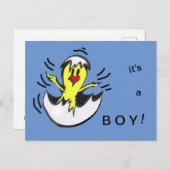 Niedlich Baby BOY Chick Cartoon Postkarte (Vorne/Hinten)