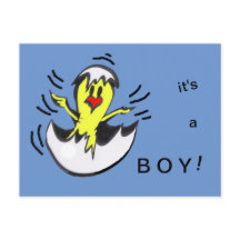 Niedlich Baby BOY Chick Cartoon Postkarte