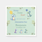 Niedlich Baby Boy Dinosaur 1. Geburtstag Party Serviette (Vorderseite)