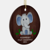 Niedlich Baby Boy Elephant Erstes Weihnachtsfest F Keramik Ornament (Rechts)