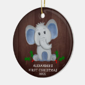 Niedlich Baby Boy Elephant Erstes Weihnachtsfest F Keramik Ornament (Links)
