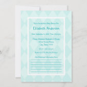 Niedlich Baby Boy Footprints Baby Dusche Blue Ribb Einladung (Rückseite)