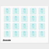 Niedlich Baby Boy Footprints Baby Shower Blue Ribb Quadratischer Aufkleber (Blatt)