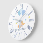 Niedlich Baby Boy Fox und Balloons Große Wanduhr (Winkel)