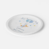 Niedlich Baby Boy Fox und Balloons Pappteller (Schrägansicht)