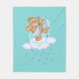 Niedlich Baby BOY Godson Teddybear Personalisierte Fleecedecke