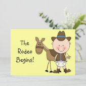 Niedlich Baby Boy & Horse Pony Custom Western Birt Ankündigung (Stehend Vorderseite)