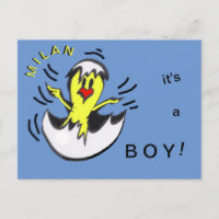 Niedlich Baby BOY Kick Cartoon Cust. Postkarte
