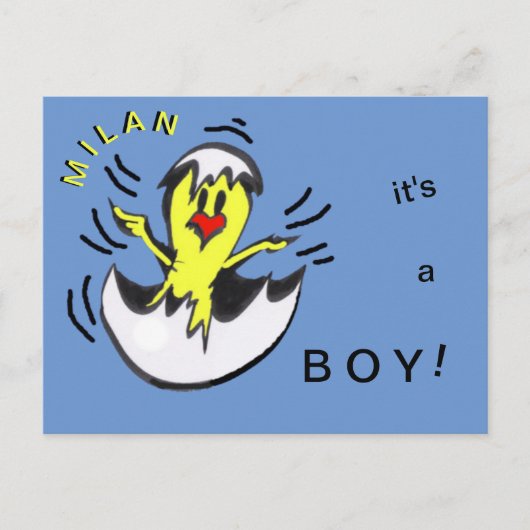 Niedlich Baby BOY Kick Cartoon Cust. Postkarte (Vorderseite)