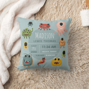 Niedlich Baby Boy Kinderzimmer Monster Alien Gebur Kissen