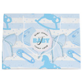 Niedlich Baby Boy Mit Monogramm Muster Große Geschenktüte (Vorderseite)