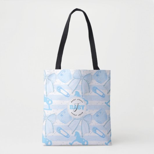 Niedlich Baby Boy Mit Monogramm Muster Tasche (Vorderseite)