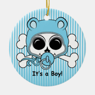 Niedlich Baby Boy Skull Keramik Ornament