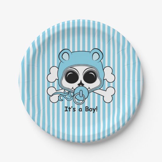 Niedlich Baby Boy Skull Pappteller (Vorderseite)