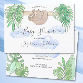 Niedlich Baby Boy Sloth Baby Dusche Einladung