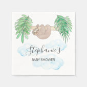 Niedlich Baby Boy Sloth Baby Dusche Serviette (Vorderseite)