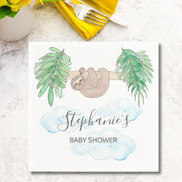 Niedlich Baby Boy Sloth Baby Dusche Serviette