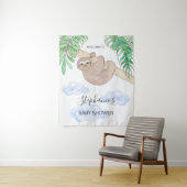 Niedlich Baby Boy Sloth Baby Dusche Wandteppich (Beispiel)