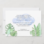 Niedlich Baby Boy Sloth Virtual Baby Dusche Einladung (Rückseite)