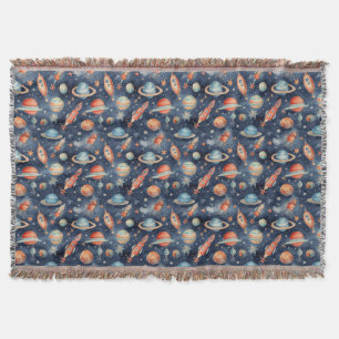 Niedlich Baby Boy Space Planet Watercolor Blue Ora Decke