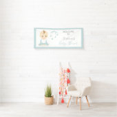 Niedlich Baby Boy und seine Baby-Dusche Banner (Insitu)
