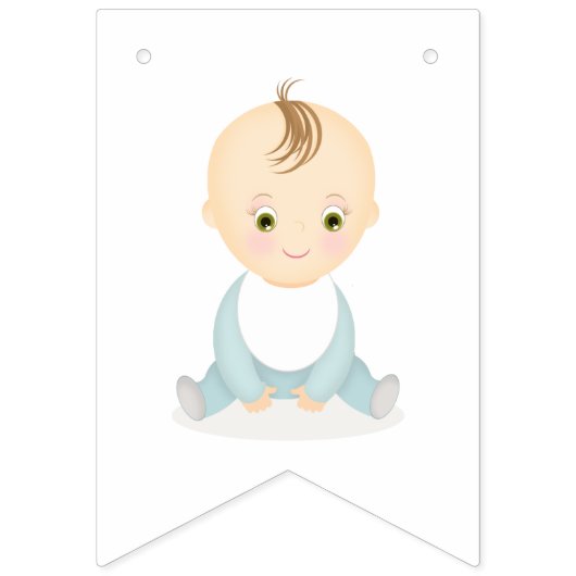 Niedlich Baby Boy und seine Baby-Dusche Wimpelkette (Erste Fahne)
