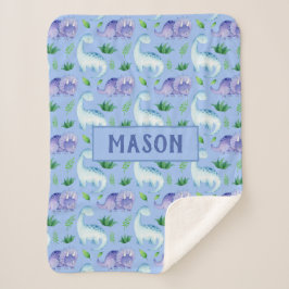 Niedlich Baby Boy Watercolor Dinosaurier Personali Sherpadecke