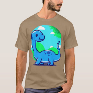 Niedlich Baby Brontosaurus Cartoon T-Shirt