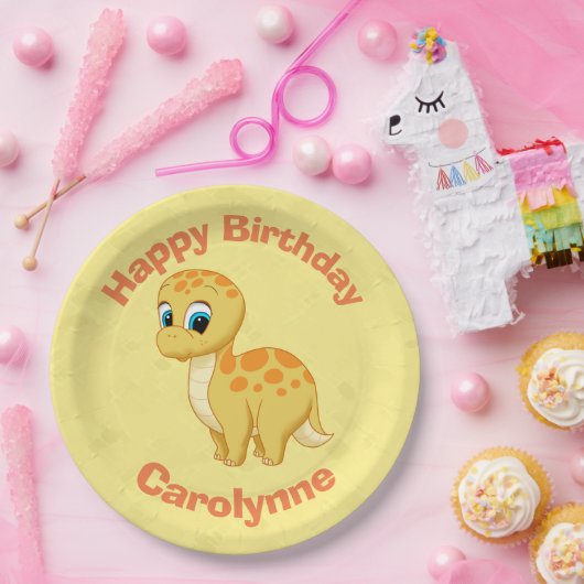 Niedlich Baby Brontosaurus Dinosaurier Cutisaurus Pappteller (Party)