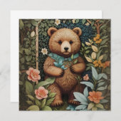 Niedlich Baby Brown Bear William Morris Inspiriert (Vorne/Hinten)