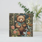 Niedlich Baby Brown Bear William Morris Inspiriert (Stehend Vorderseite)