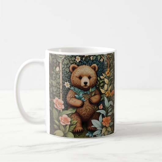 Niedlich Baby Brown Bear William Morris Inspiriert Kaffeetasse (Links)